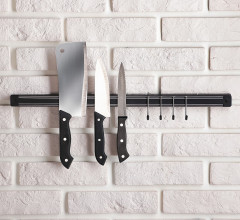 Держатель для ножей магнитный с крючками - Фото 1
