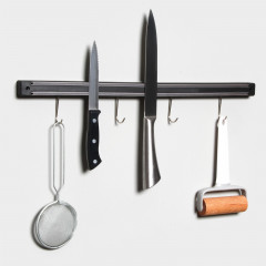 Держатель для ножей магнитный с крючками - Фото 3