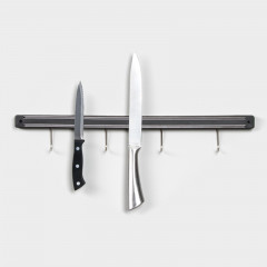 Держатель для ножей магнитный с крючками - Фото 5