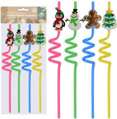 Набор трубочек для коктейля «Новогодние игрушки» - Фото 8