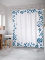 Штора для ванной «Большие снежинки» - Фото 1