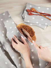 Комплект полотенец вафельных «Горох» - Фото 3