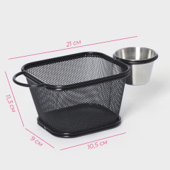 Корзинка для картофеля фри с соусником «Ночь» - Фото 2