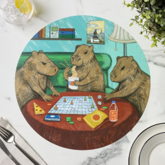 Комплект салфеток сервировочных «Капибары. Настольные игры» - Фото 4
