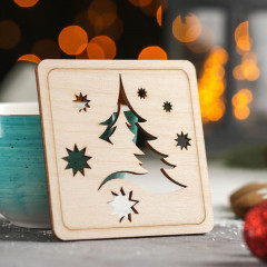 Подставка под горячее «Ёлочка и снежинки» - Фото 1