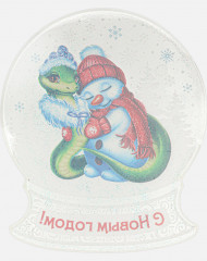 Наклейка для окон декоративная «Змейка и снеговик» - Фото 2