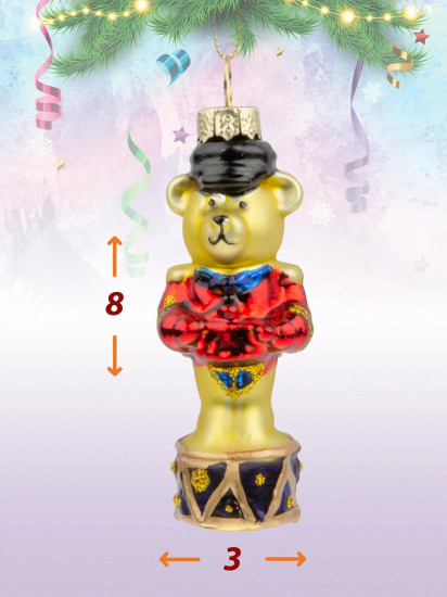 Игрушка ёлочная «Медведь с барабаном»