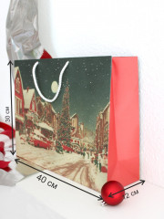 Пакет подарочный новогодний с ручками - Фото 2
