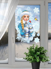 Набор наклеек для окон «Снегурочка» - Фото 1