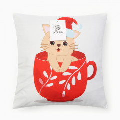 Чехол на подушку «Новогодняя чашка» - Фото 4