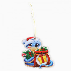 Ёлочная игрушка новогодняя «Новогодний змейка» - Фото 1