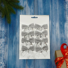 Набор ёлочных украшений «Бантик с блеском» - Фото 1