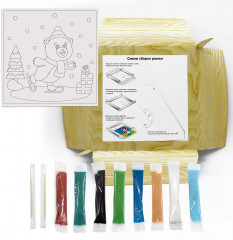 Фреска из песка «Мишка на коньках» - Фото 3