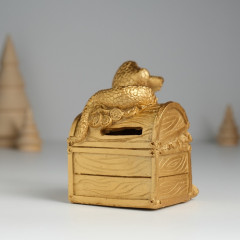 Копилка полистоун Змея удачи с сундуком - Фото 3