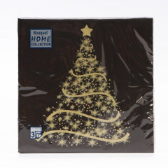 Набор салфеток бумажных «Волшебная ель на черном» - Фото 2