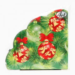 Набор салфеток бумажных круглых «Украшение на новогоднюю ель» - Фото 2