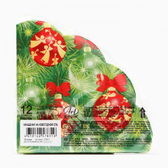 Набор салфеток бумажных круглых «Украшение на новогоднюю ель» - Фото 3