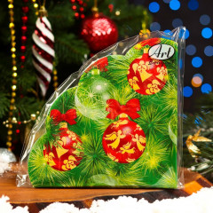 Набор салфеток бумажных круглых «Украшение на новогоднюю ель» - Фото 4