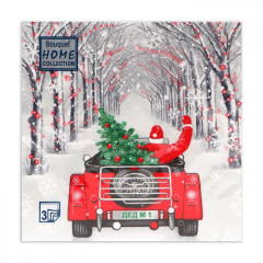 Набор салфеток бумажных «Дед Мороз в пути» - Фото 1