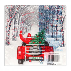 Набор салфеток бумажных «Дед Мороз в пути» - Фото 2