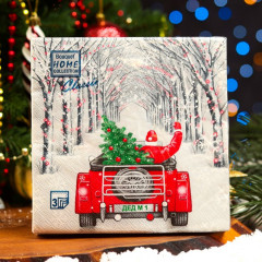 Набор салфеток бумажных «Дед Мороз в пути» - Фото 3