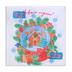 Набор салфеток бумажных «Снежный шар» - Фото 1