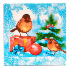 Набор салфеток бумажных «Снегири и подарки» - Фото 1