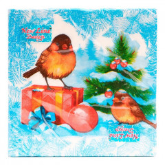 Набор салфеток бумажных «Снегири и подарки» - Фото 2