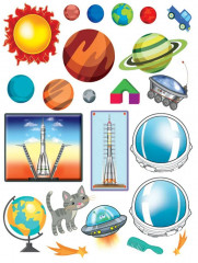 Полёт в космос. Книжка с многоразовыми наклейками - Фото 3