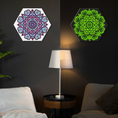 Картина по номерам со светящейся краской «Гексагон Мандала на любовь» - Фото 1