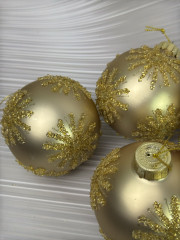 Набор елочных игрушек «Золотые снежинки» - Фото 1