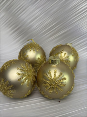 Набор елочных игрушек «Золотые снежинки» - Фото 2