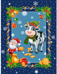 Набор вафельных полотенец «Новогодний бычок» - Фото 3