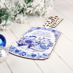 Доска разделочная «Свинки. Гжель» - Фото 1