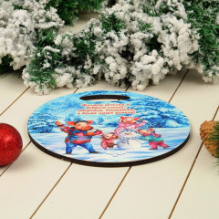 Доска разделочная «Хрюши играют в снежки» - Фото 1