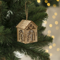 Подвеска световая «Домик со снеговиком» - Фото 1