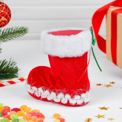 Конфетница «Сапожок» с остролистом на меховой опушке - Фото 2