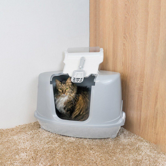 Туалет для кошек закрытый с дверцей