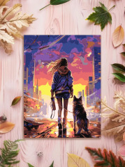 Картина по номерам на картоне «Город будущего» - Фото 1