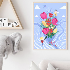 Детский интерьерный постер «Flowers» - Фото 1