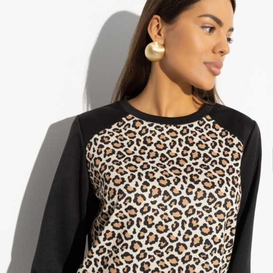 Свитшот женский С анималистичным принтом Сбежать вместе