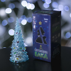 Игрушка световая «Елочка радуга загадка» 12 см, синий, 1 LED, мультицвет - Фото 3