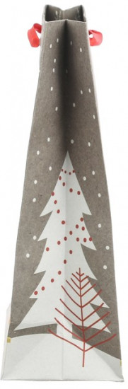Пакет крафтовый вертикальный «Новогодние ёлки»