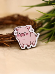 Значок ECO из дерева «Поросёнок» - Фото 2