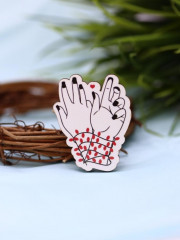 Значок ECO из дерева LOL LAB «Новогодняя гирлянда» - Фото 2