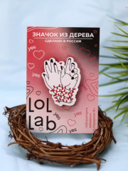 Значок ECO из дерева LOL LAB «Новогодняя гирлянда» - Фото 3