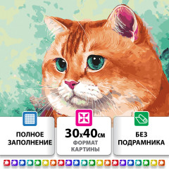 Алмазная мозаика «Кот» - Фото 1