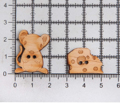 Набор пуговиц-фигурок «Мышка и сыр» - Фото 2