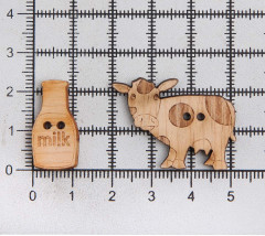 Набор пуговиц-фигурок «Корова и молоко» - Фото 2