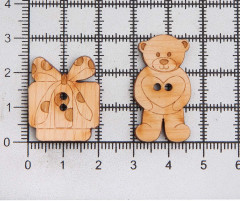 Набор пуговиц-фигурок «Мишка и подарок» - Фото 2